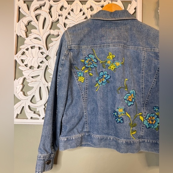 J. Jill Recrafted Repurposed Reimagined No. 19 Floral Jean Jacket Small Petite - Picture 8 of 8